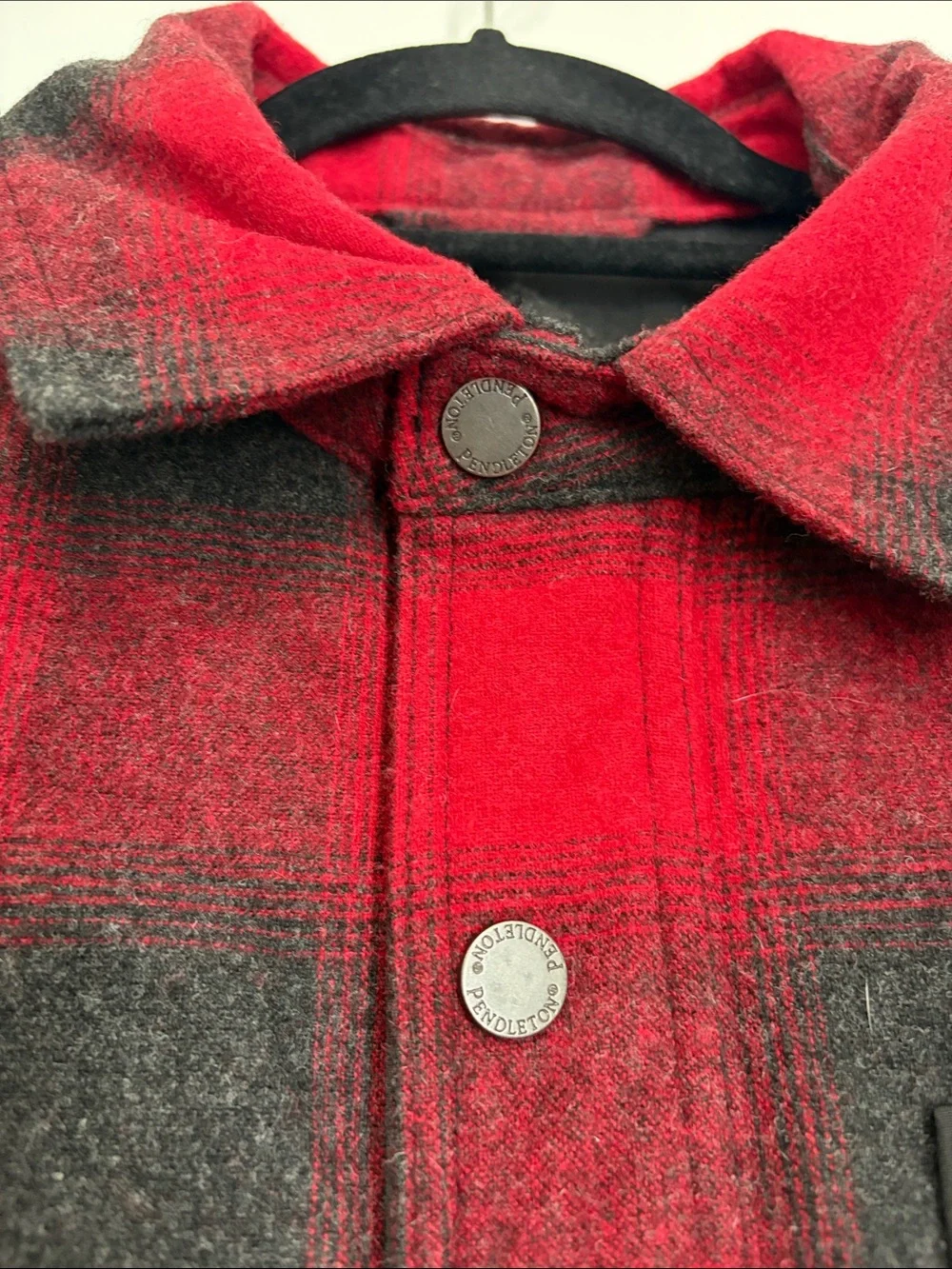 Pendleton Conway Mount Hood Red & Black Buffalo Check Plaid Jacket L NWOT